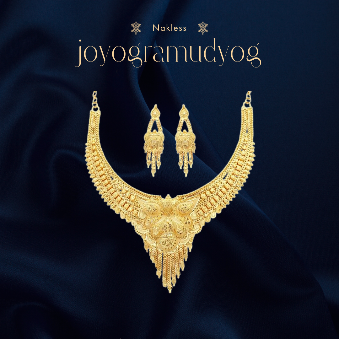 Majestic Gold Plated Necklace and Earrings Set – Embrace Timeless Elegance